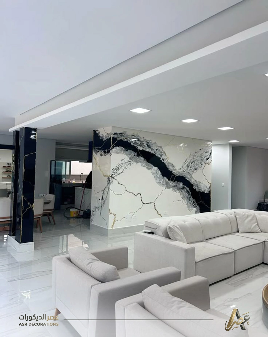 تركيب الواح بديل الرخام للجدران الخبر