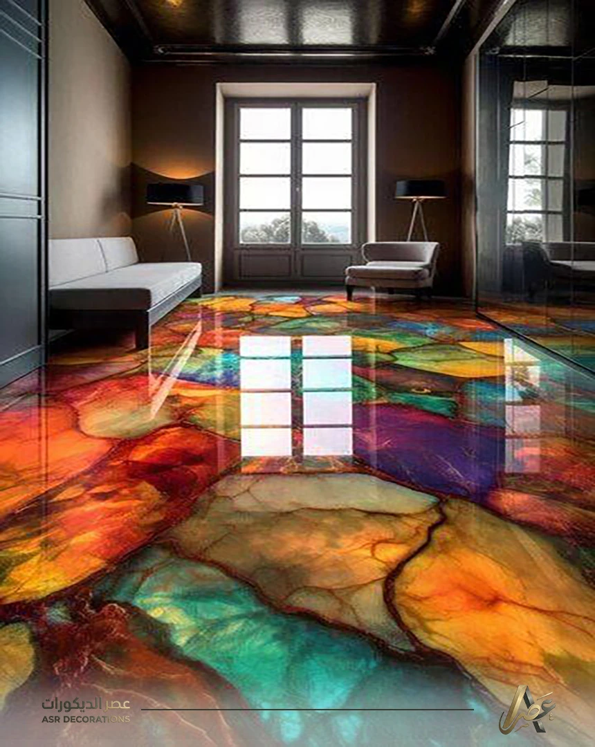 ارضيات ايبوكسي 3d للمجالس والصالات بالدمام