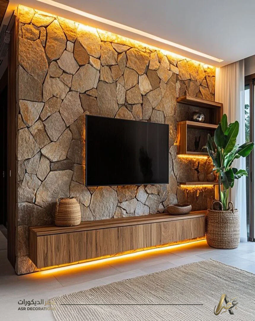 ديكورات شاشات خشب وحجر في الخبر
