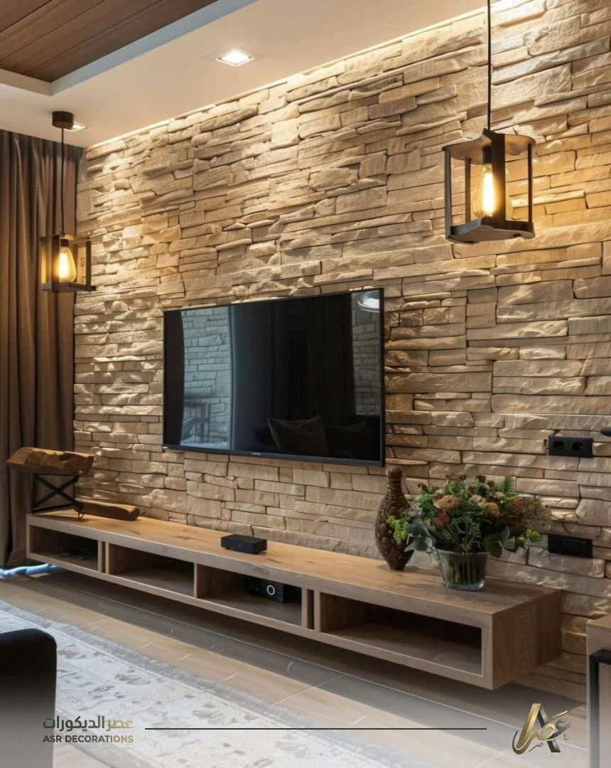 ديكورات شاشات خشب وحجر في الخبر
