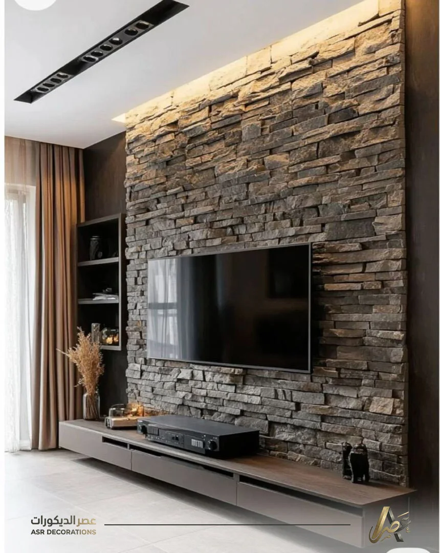 ديكورات شاشات خشب وحجر في الخبر