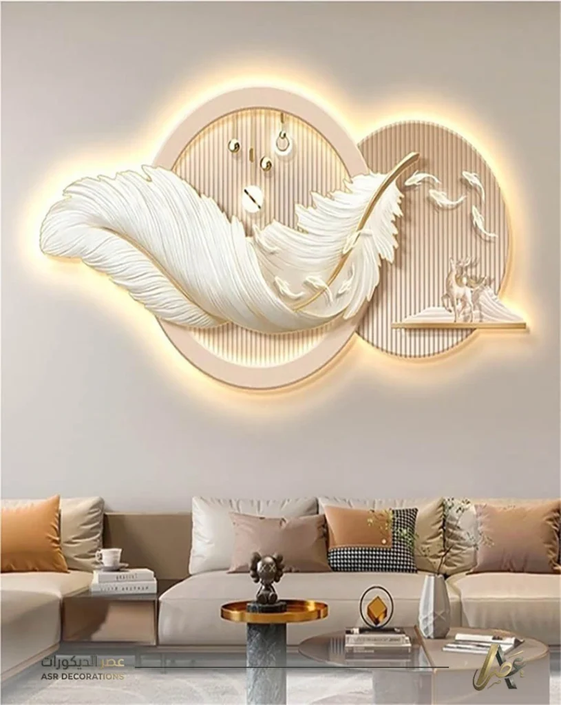 معلم تنفيذ ديكور الريشة المضيئة بالقطيف